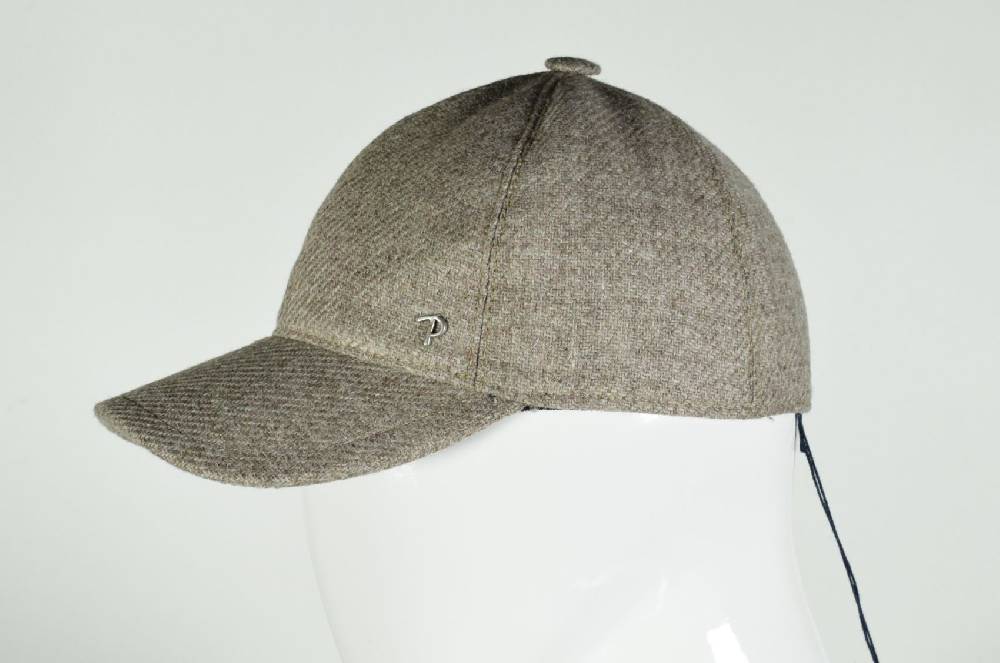 Panizza Berretto Baseball Panizza Tortora In Lana Shetland