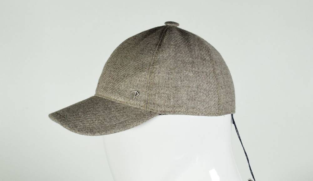 Panizza Berretto baseball panizza tortora in lana shetland