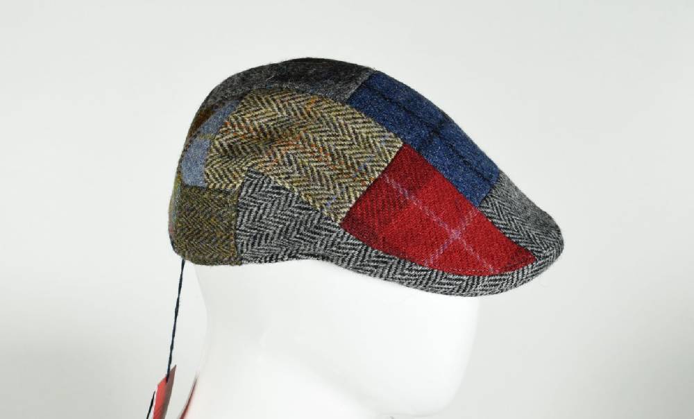 Panizza Berretto Panizza A Patchwork In Lana Harris Tweed