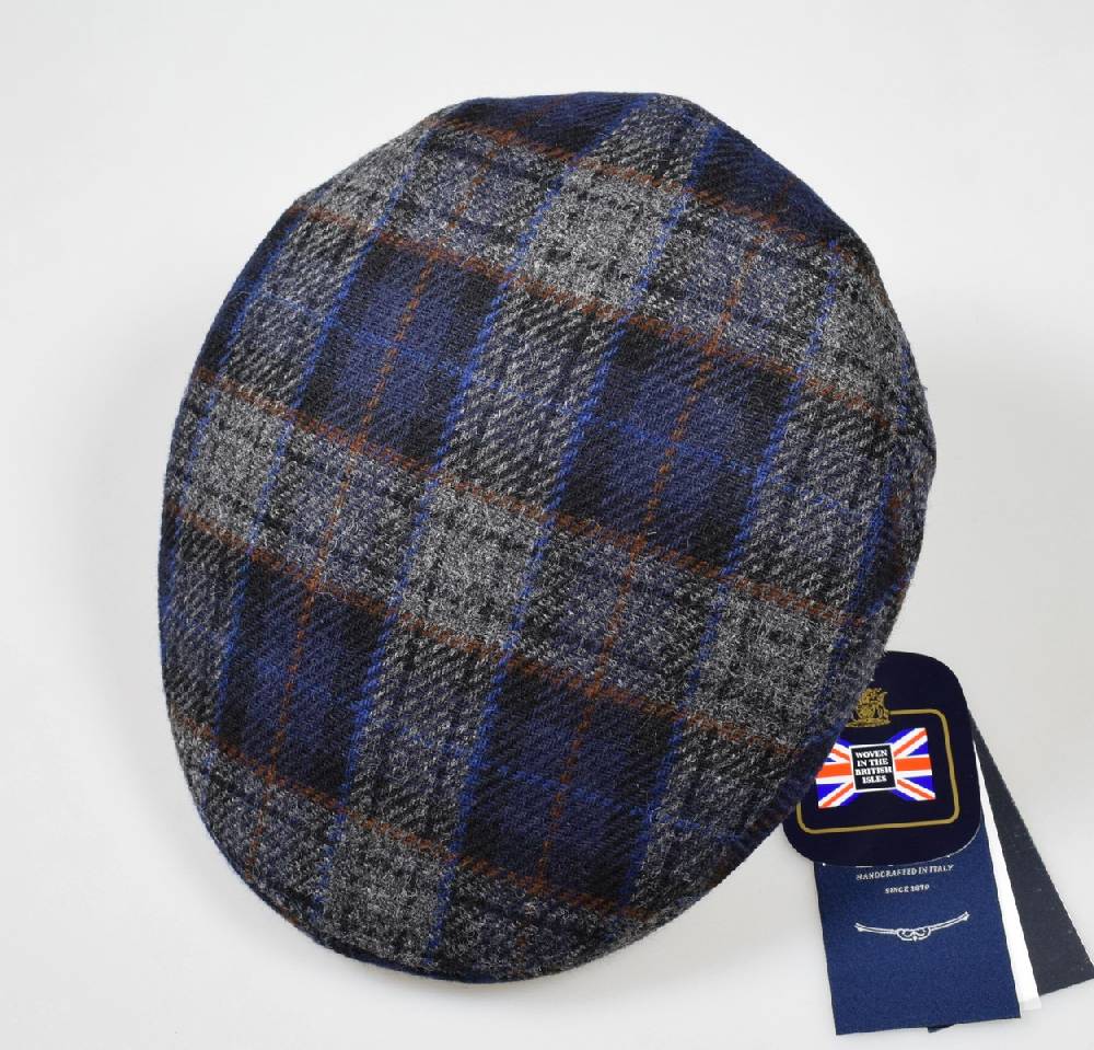 Panizza Berretto panizza blu fantasia british a quadri