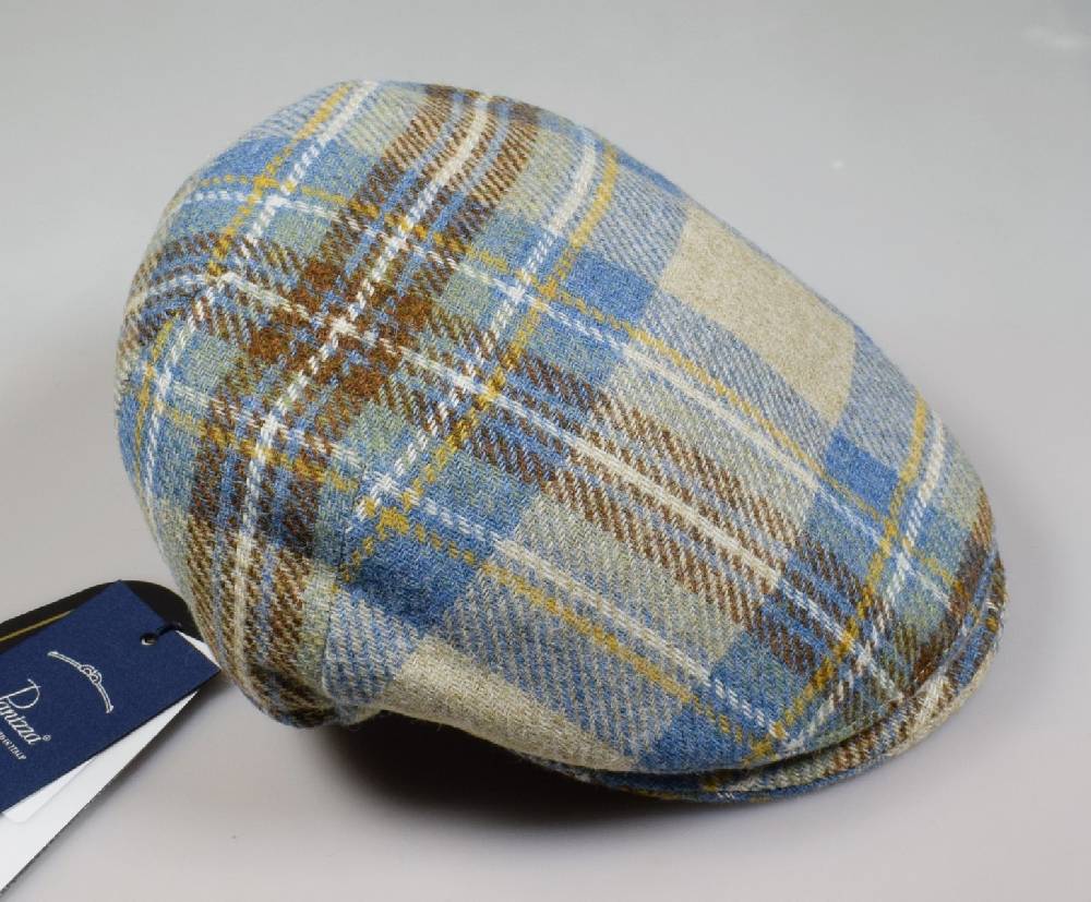 Panizza Berretto Panizza Peaked British In Lana Tartan Beige