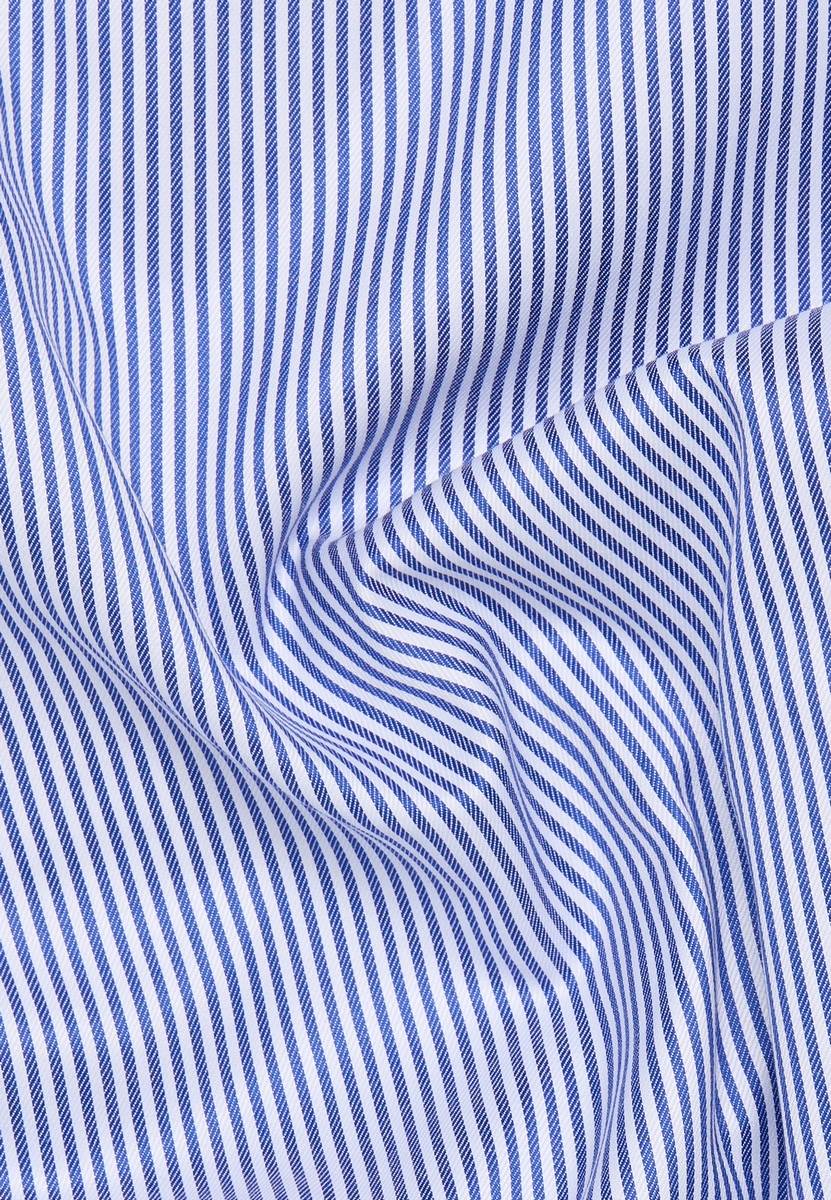 Eterna Camicia A Righe Azzurro Eterna Modern Fit Collo Alla Francese
