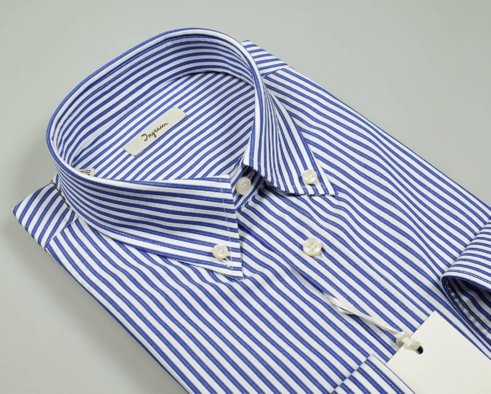 Ingram Camicia a righe azzurro ingram collo button down con taschino