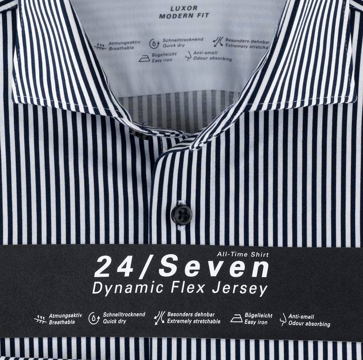 Olymp Camicia A Righe Blu Olymp Modern Fit Cotone Jersey