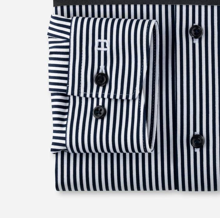 Olymp Camicia A Righe Blu Olymp Modern Fit Cotone Jersey