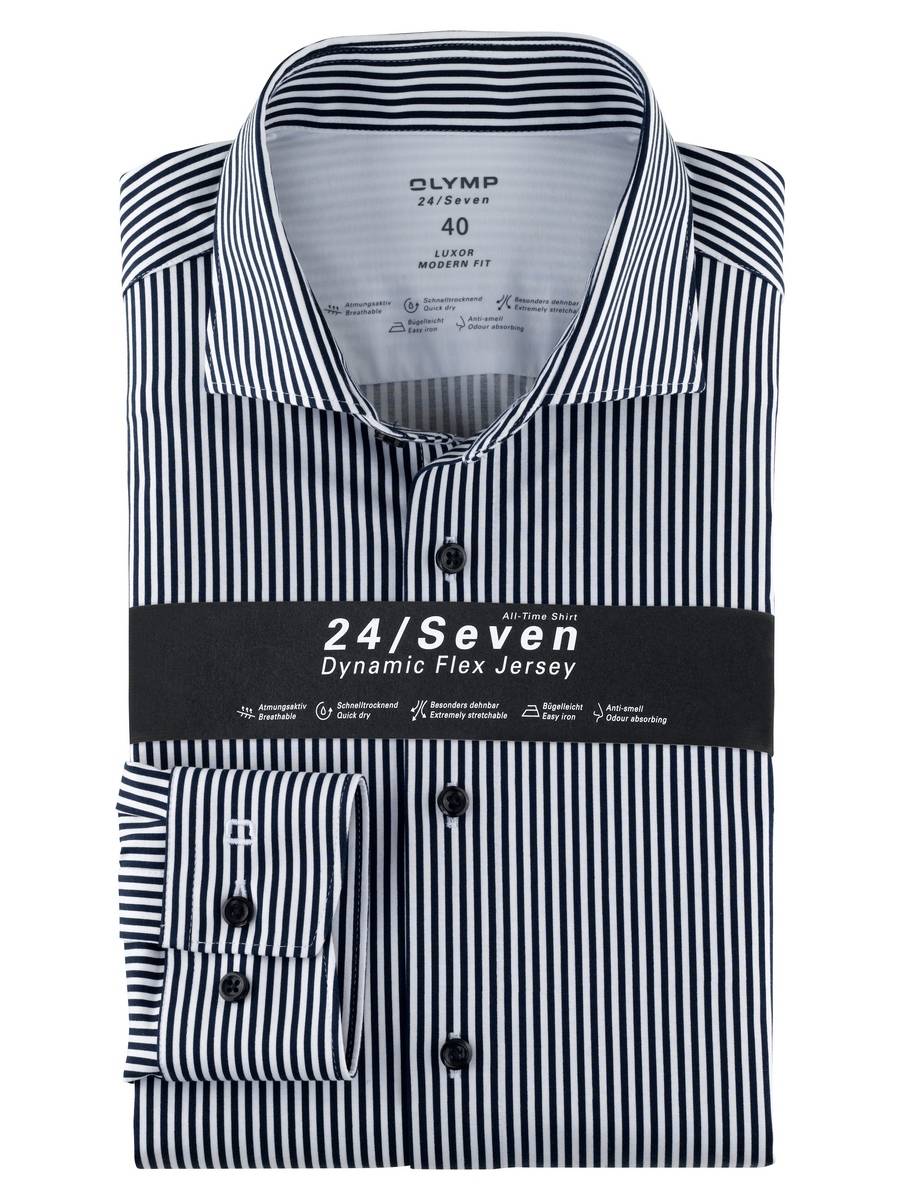 Olymp Camicia a righe blu olymp modern fit cotone jersey