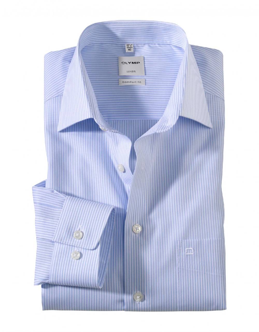 Olymp Camicia a righe celeste olymp luxor comfort fit cotone stiro facile