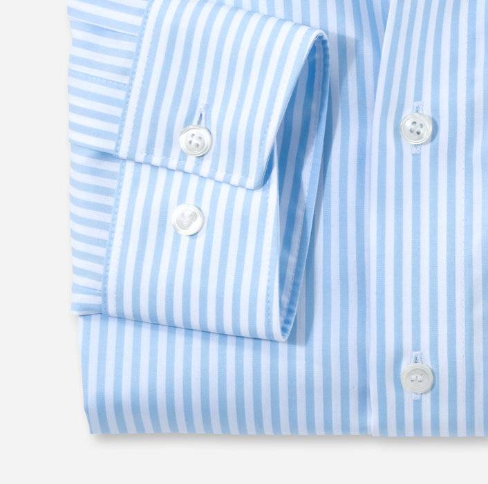 Olymp Camicia A Righe Celeste Olymp Modern Fit Cotone Facile Stiro