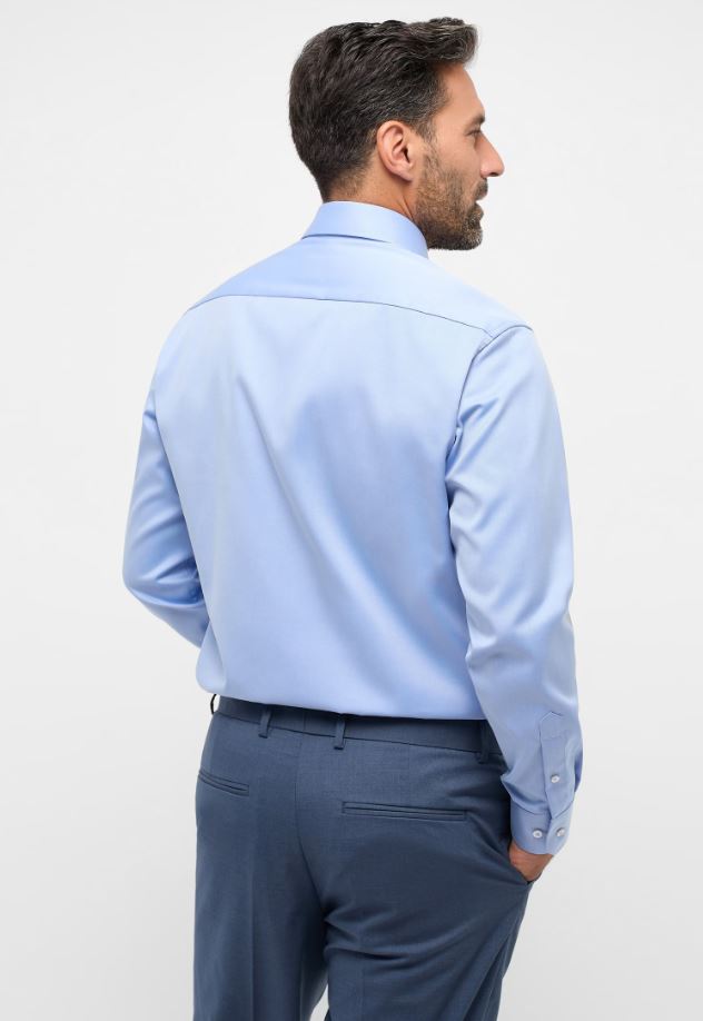 Eterna Camicia Azzurra Eterna Modern Fit Collo Classico Italiano