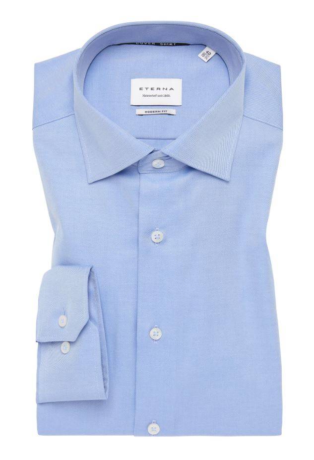 Eterna Camicia Azzurra Eterna Modern Fit Collo Classico Italiano