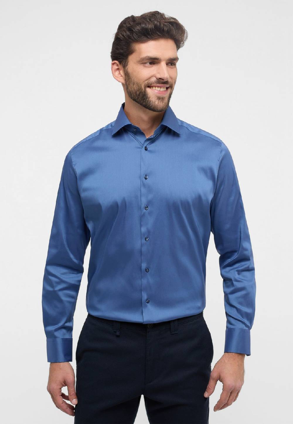 Eterna Camicia azzurra eterna modern fit tessuto performante