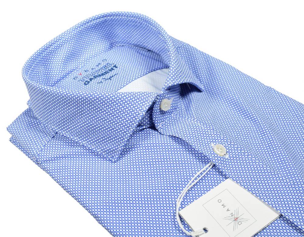 Ingram Camicia azzurra micro disegno ingram dynamo tessuto performante vestibilità slim fit