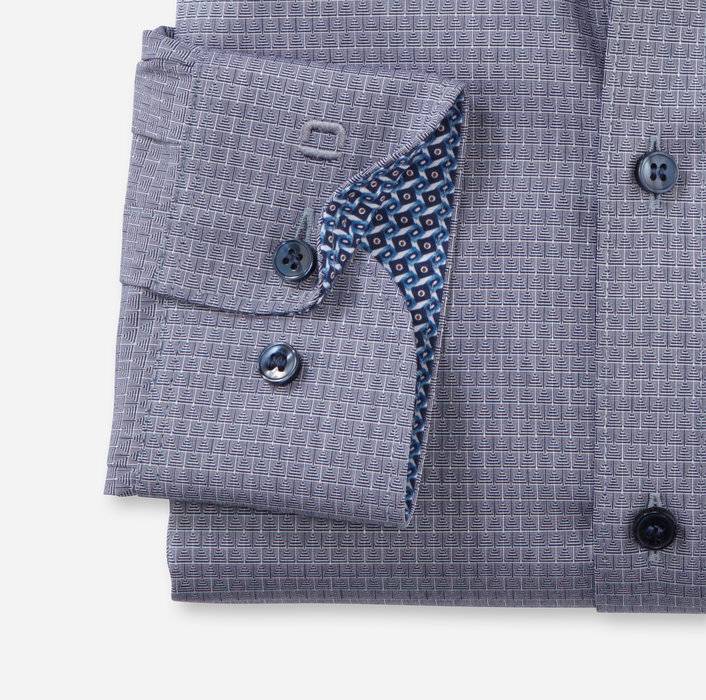 Olymp Camicia Azzurra Olymp Level Five Slim Fit Cotone Stretch