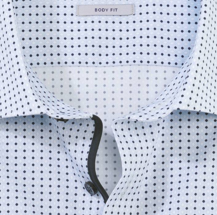 Olymp Camicia Azzurra Olymp Slim Fit Cotone Stretch Stampato