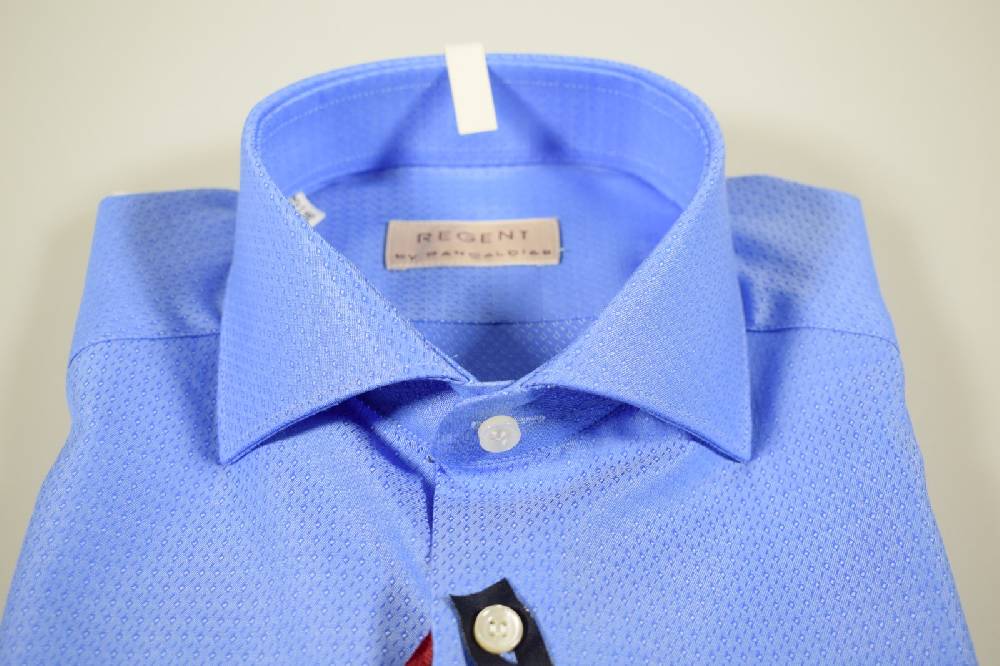 Regent by Pancaldi Camicia azzurra pancaldi slim fit collo mezzo francese
