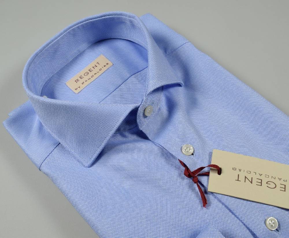 Regent by Pancaldi Camicia azzurra slim fit pancaldi cotone oxford alto pregio