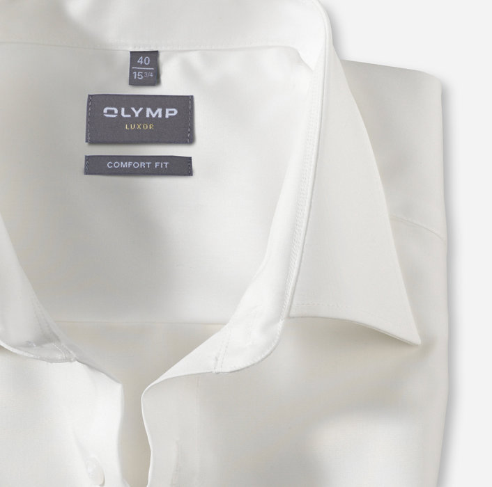 Olymp Camicia Beige Comfort Fit Olymp Luxor Puro Cotone Facile Stiro