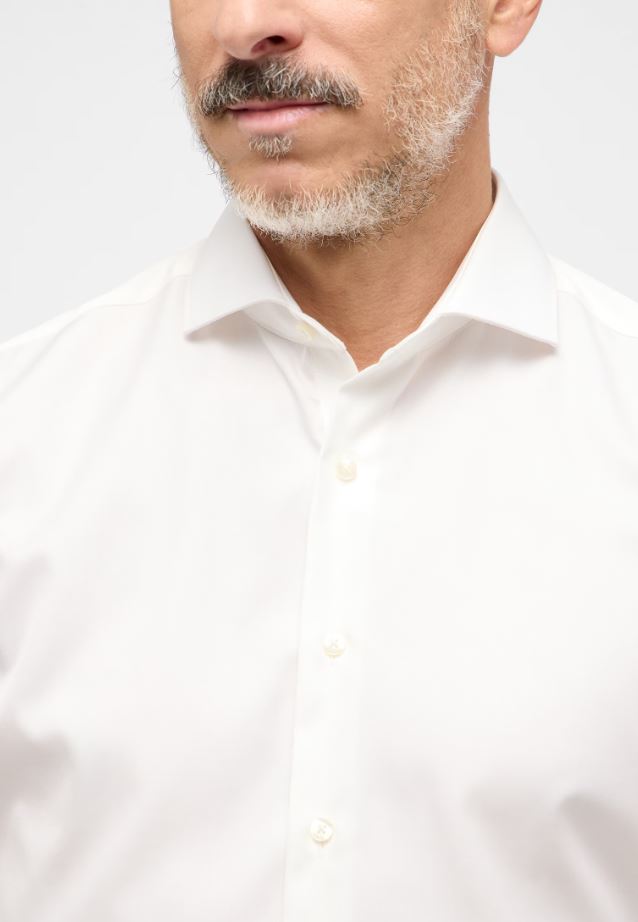 Eterna Camicia Beige Eterna Slim Fit Collo Francese Cotone Cover