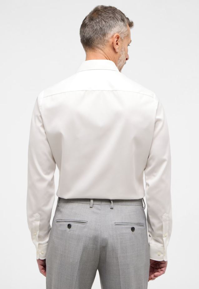 Eterna Camicia Beige Eterna Slim Fit Collo Francese Cotone Cover
