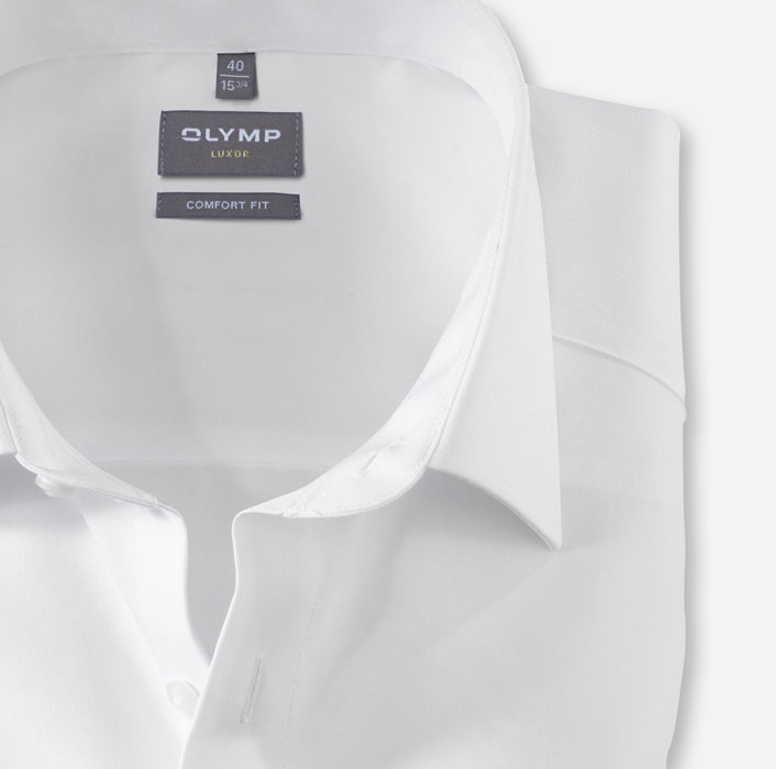 Olymp Camicia Bianca Comfort Fit Olymp Luxor Puro Cotone Facile Stiro