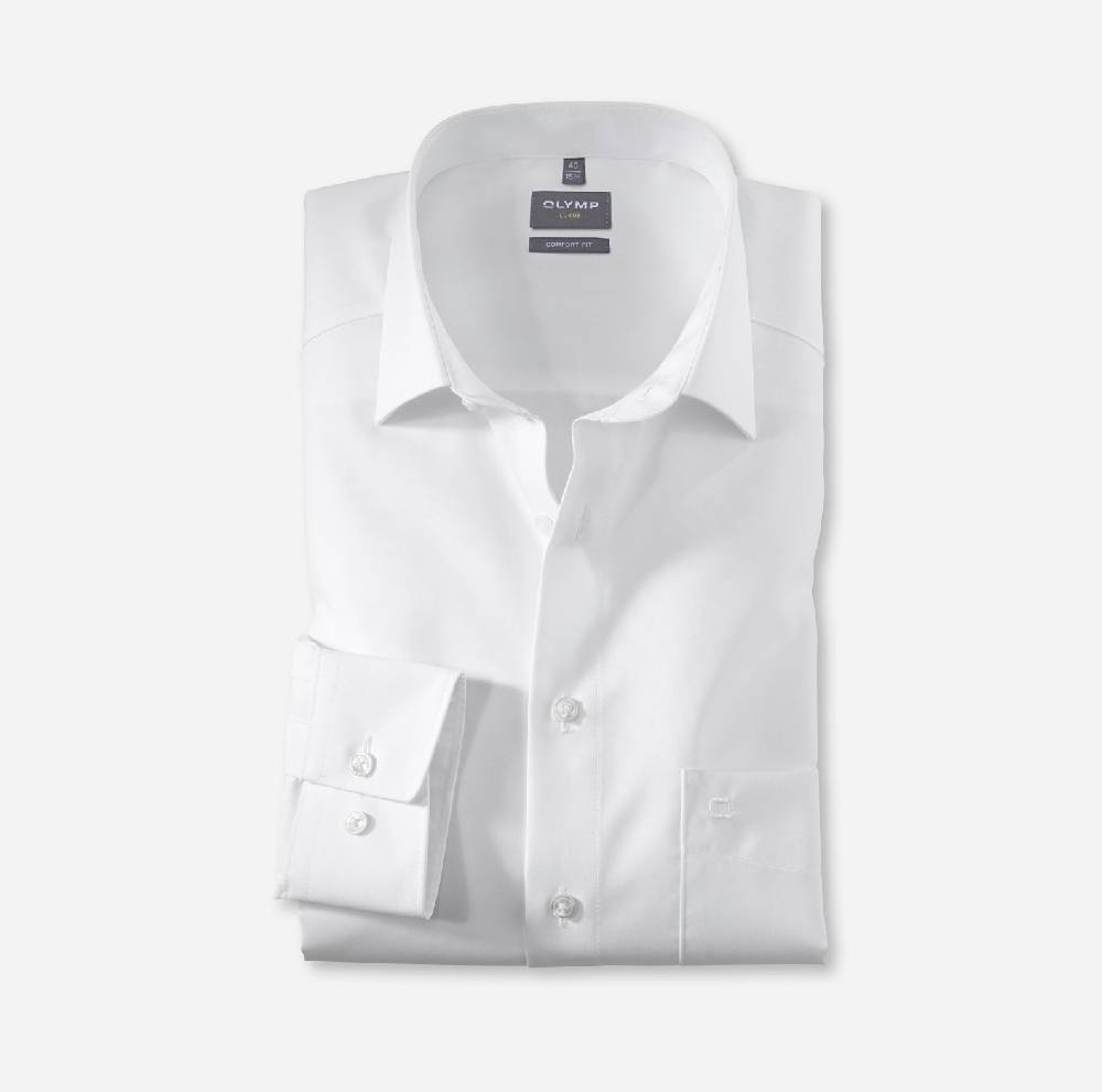 Olymp Camicia bianca comfort fit olymp luxor puro cotone facile stiro