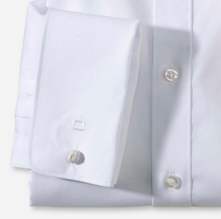 Olymp Camicia Bianca Con Polso Doppio Olymp Slim Fit