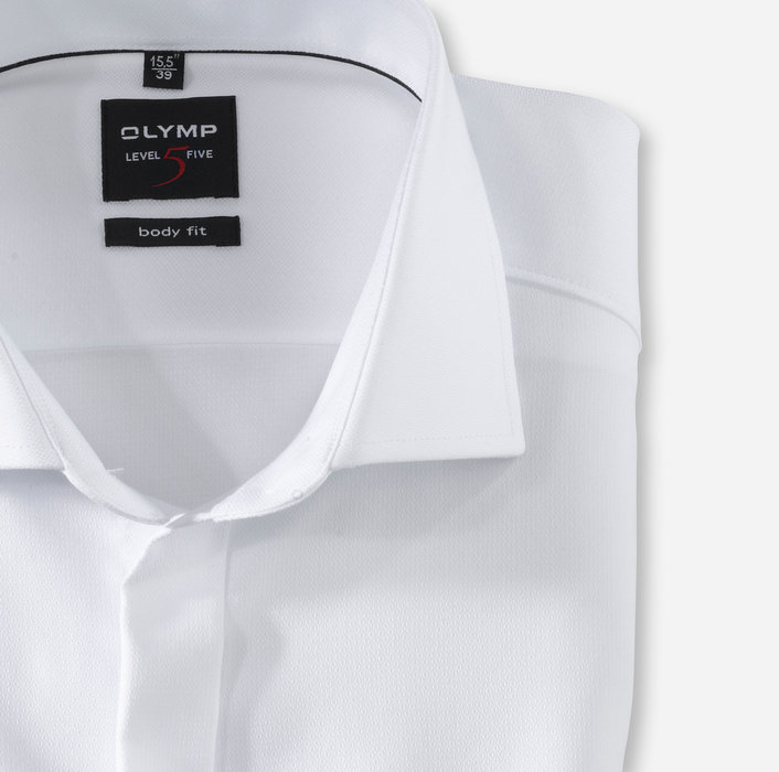 Olymp Camicia Bianca Elegante Da Cerimonia Olymp Con Polso Doppio
