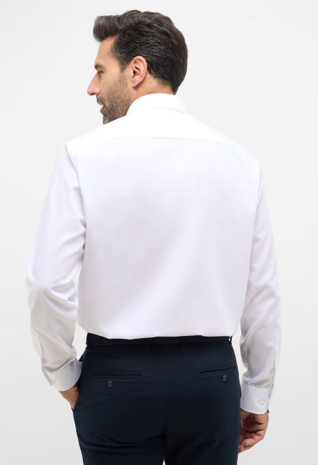 Eterna Camicia Bianca Eterna Comfort Fit In Popeline No Stiro