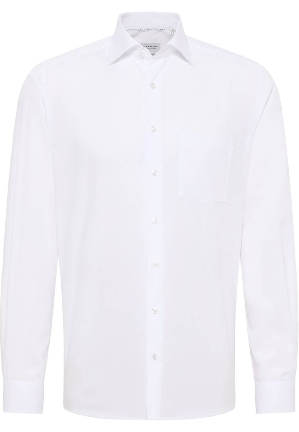 Eterna Camicia Bianca Eterna Modern Fit In Popeline No Stiro