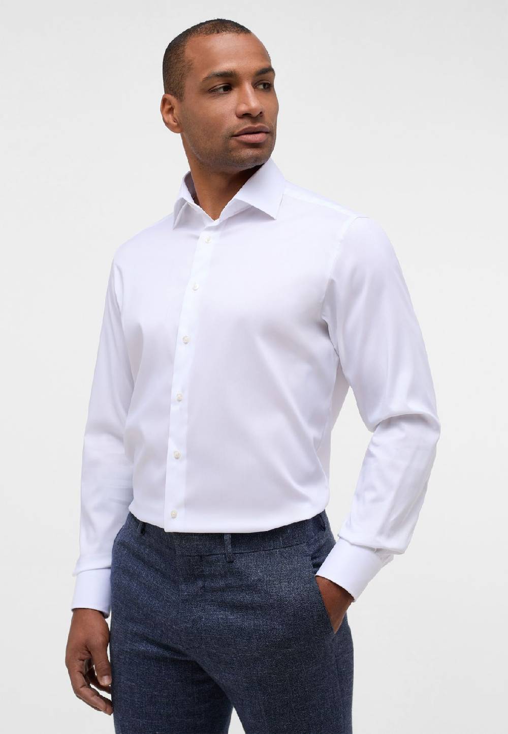 Eterna Camicia bianca eterna modern fit tessuto performante