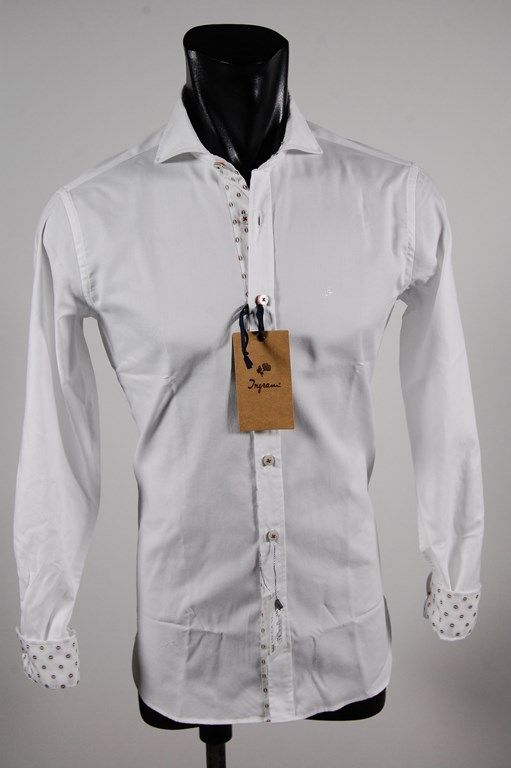 Ingram Camicia Bianca Ingram Slim Fit Collo Francese