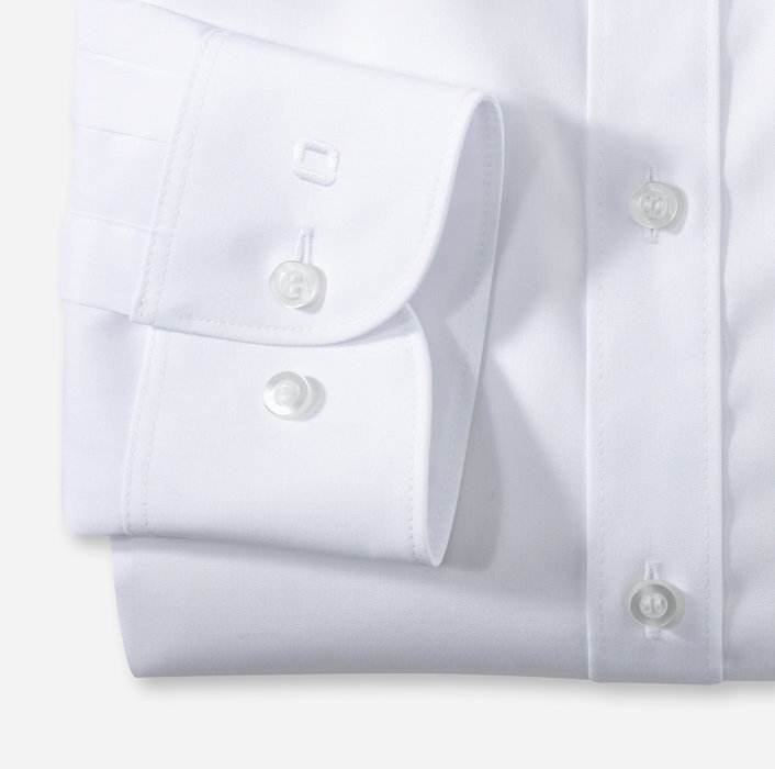 Olymp Camicia Bianca Olymp Collo Alla Francese Slim Fit Cotone Stretch
