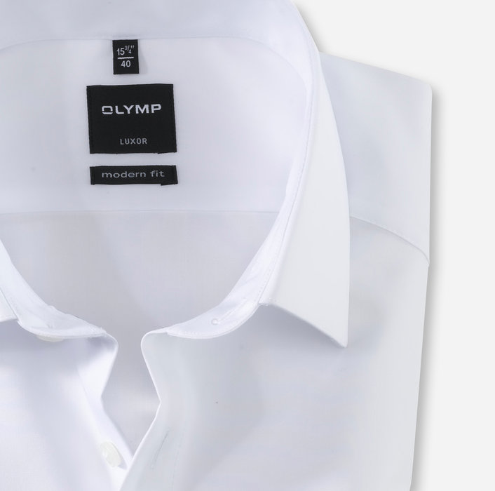 Olymp Camicia Bianca Olymp Cotone Facile Stiro Organico Modern Fit