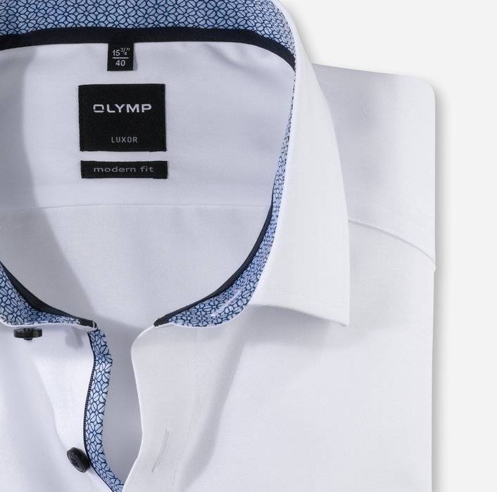 Olymp Camicia Bianca Olymp Cotone No Stiro Modern Fit