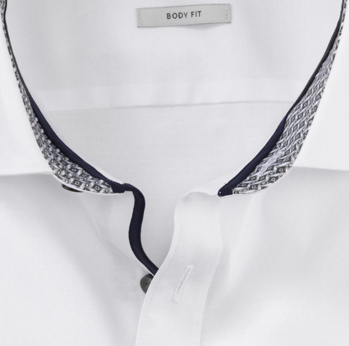 Olymp Camicia Bianca Olymp Level Five Slim Fit Cotone Stretch