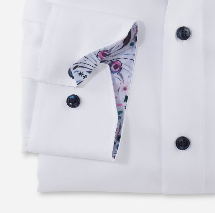 Olymp Camicia Bianca Olymp Luxor Puro Cotone Facile Stiro