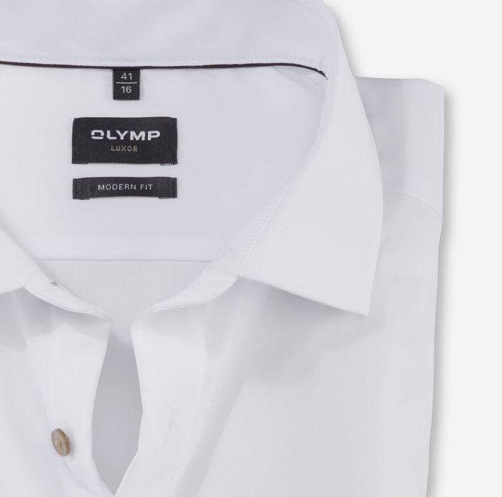 Olymp Camicia Bianca Olymp Modern Fit Con Bottoni Beige