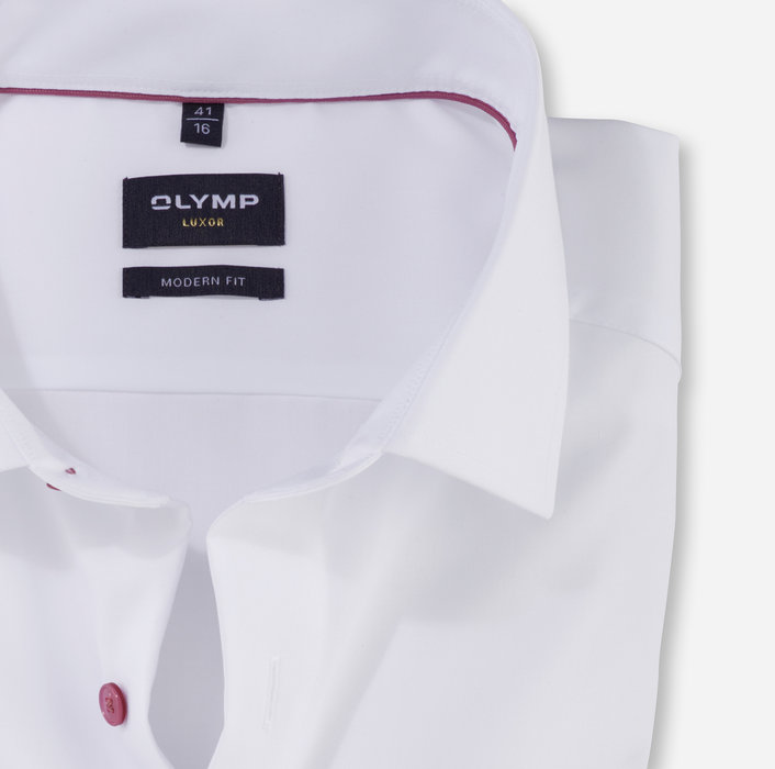 Olymp Camicia Bianca Olymp Modern Fit Con Bottoni Malva