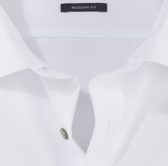 Olymp Camicia Bianca Olymp Modern Fit Con Bottoni Verde