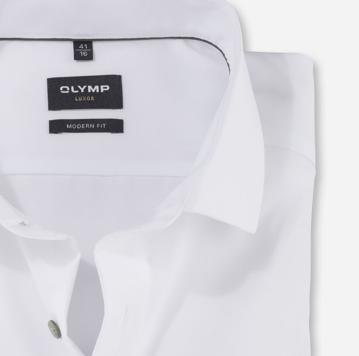 Olymp Camicia Bianca Olymp Modern Fit Con Bottoni Verde