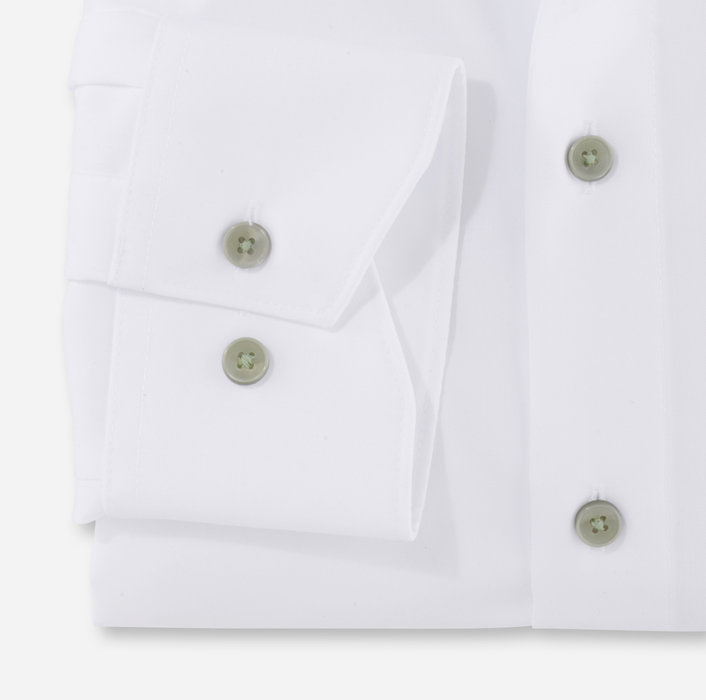 Olymp Camicia Bianca Olymp Modern Fit Con Bottoni Verde