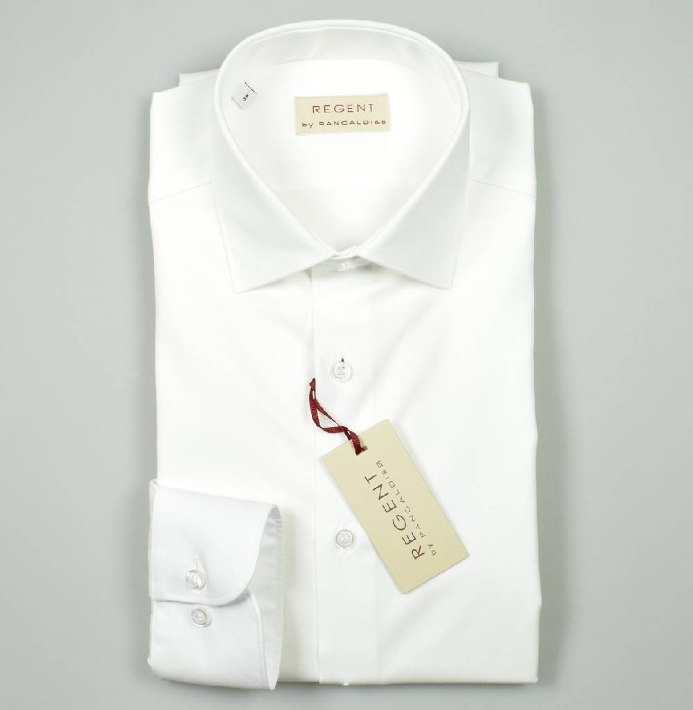 Regent By Pancaldi Camicia Bianca Pancaldi In Cotone Twill Regular Fit