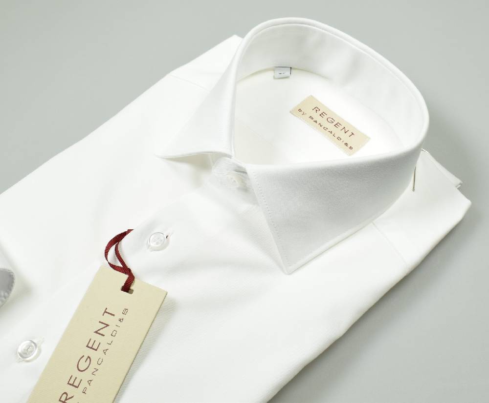 Regent By Pancaldi Camicia Bianca Pancaldi In Cotone Twill Regular Fit