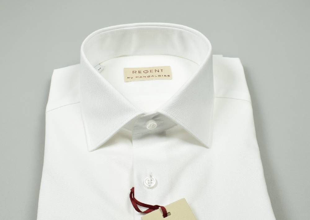 Regent By Pancaldi Camicia Bianca Pancaldi In Cotone Twill Regular Fit
