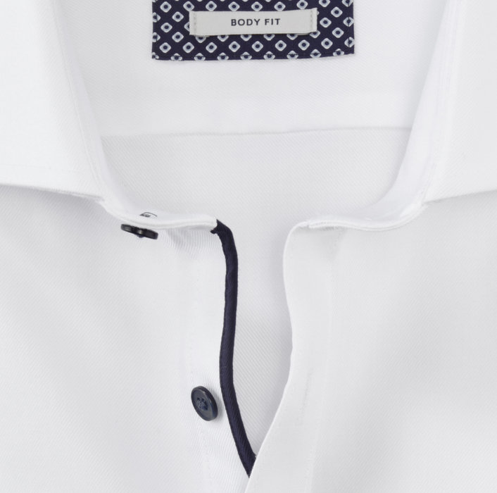 Olymp Camicia Bianca Slim Fit In Cotone Stretch Olymp Level Five