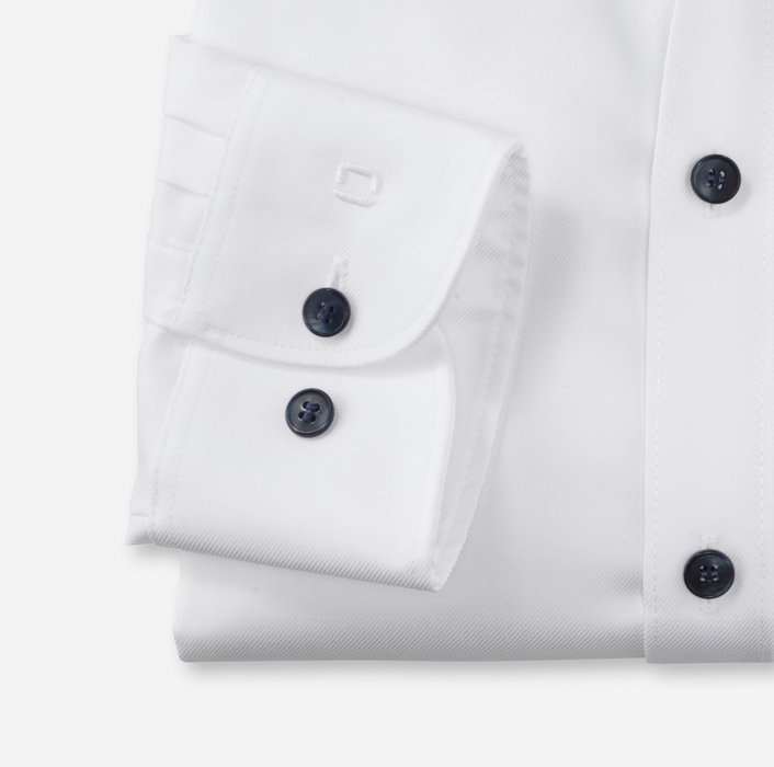Olymp Camicia Bianca Slim Fit In Cotone Stretch Olymp Level Five