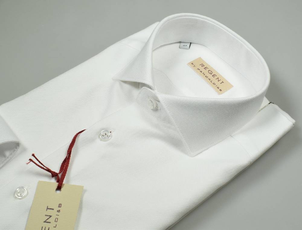 Regent By Pancaldi Camicia Bianca Slim Fit Pancaldi Cotone Oxford