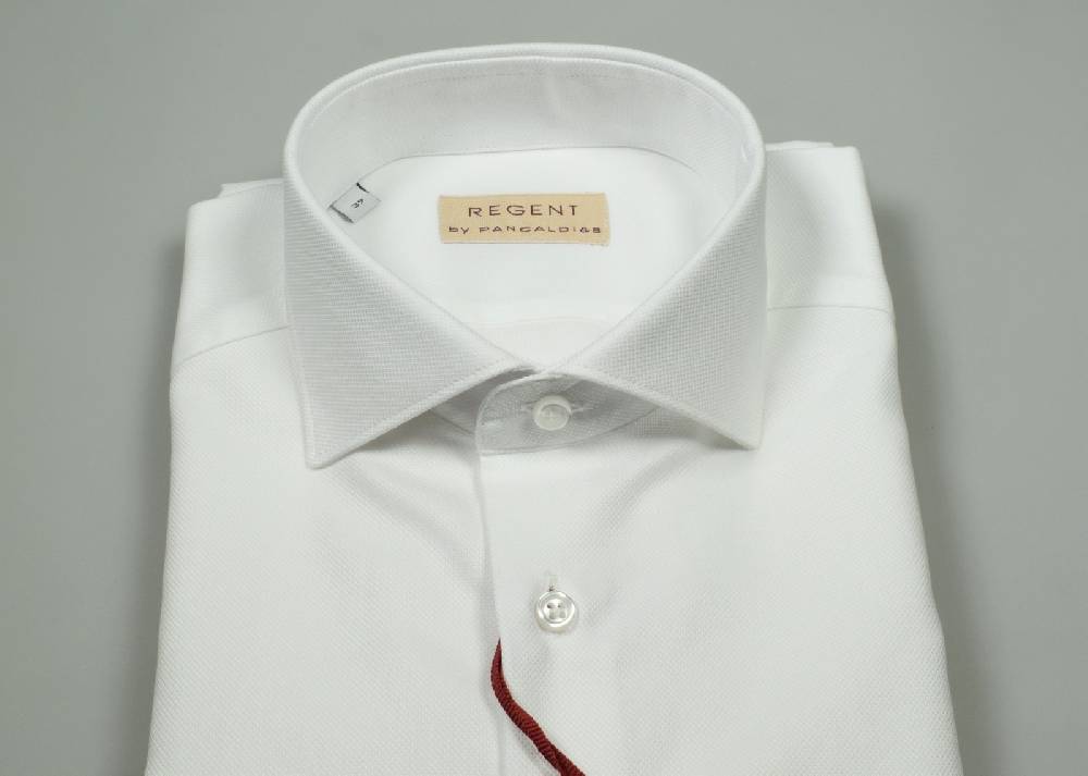 Regent By Pancaldi Camicia Bianca Slim Fit Pancaldi Cotone Oxford