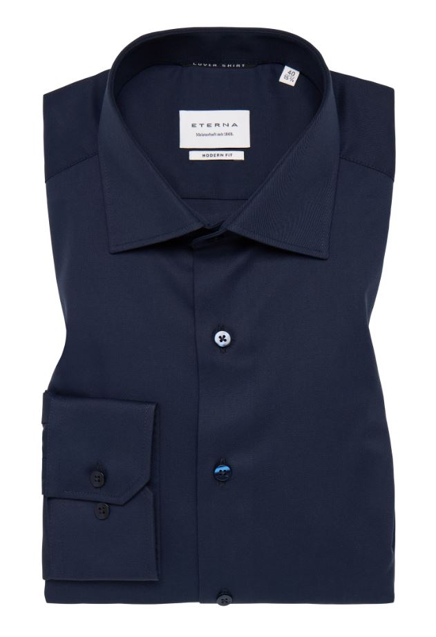 Eterna Camicia Blu Eterna Modern Fit Collo Classico Italiano