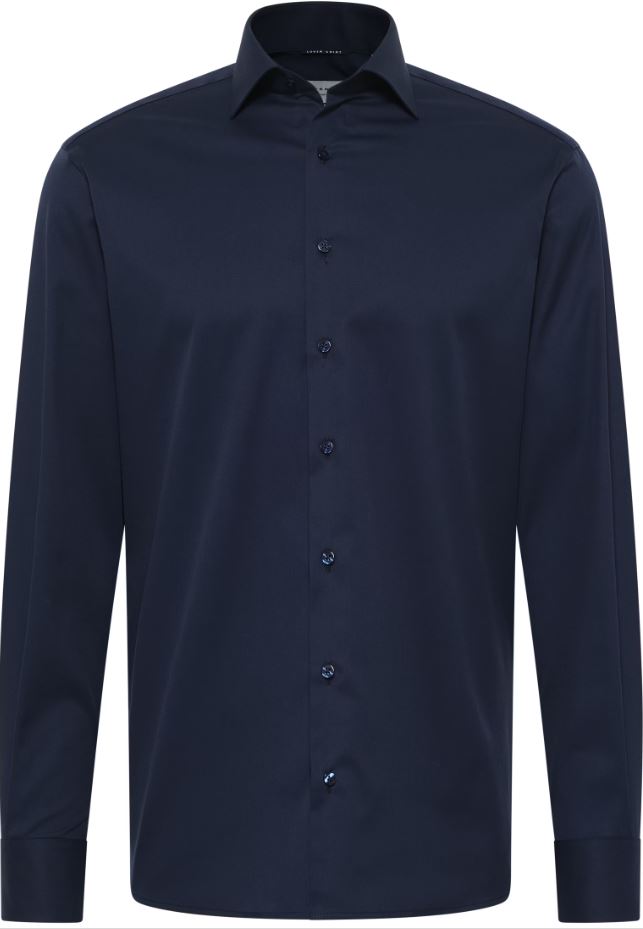 Eterna Camicia Blu Eterna Modern Fit Collo Classico Italiano